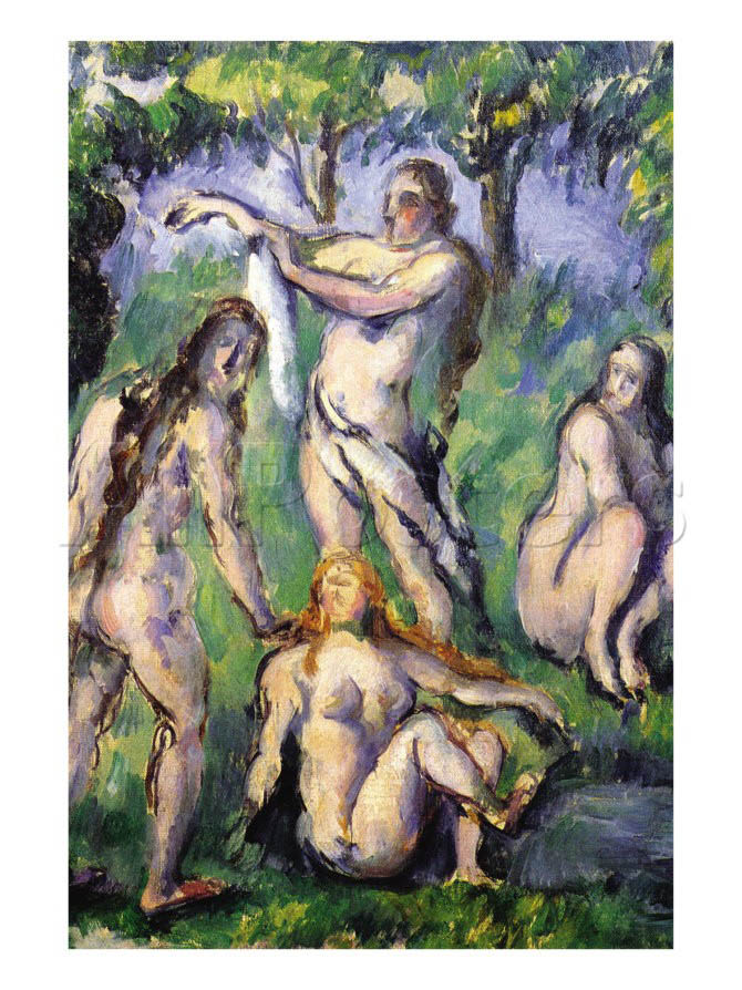 Bathers Detailed - Paul Cezanne Painting